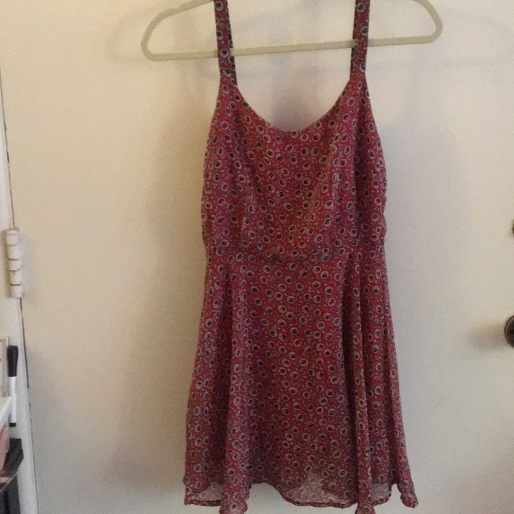 Red floral dress